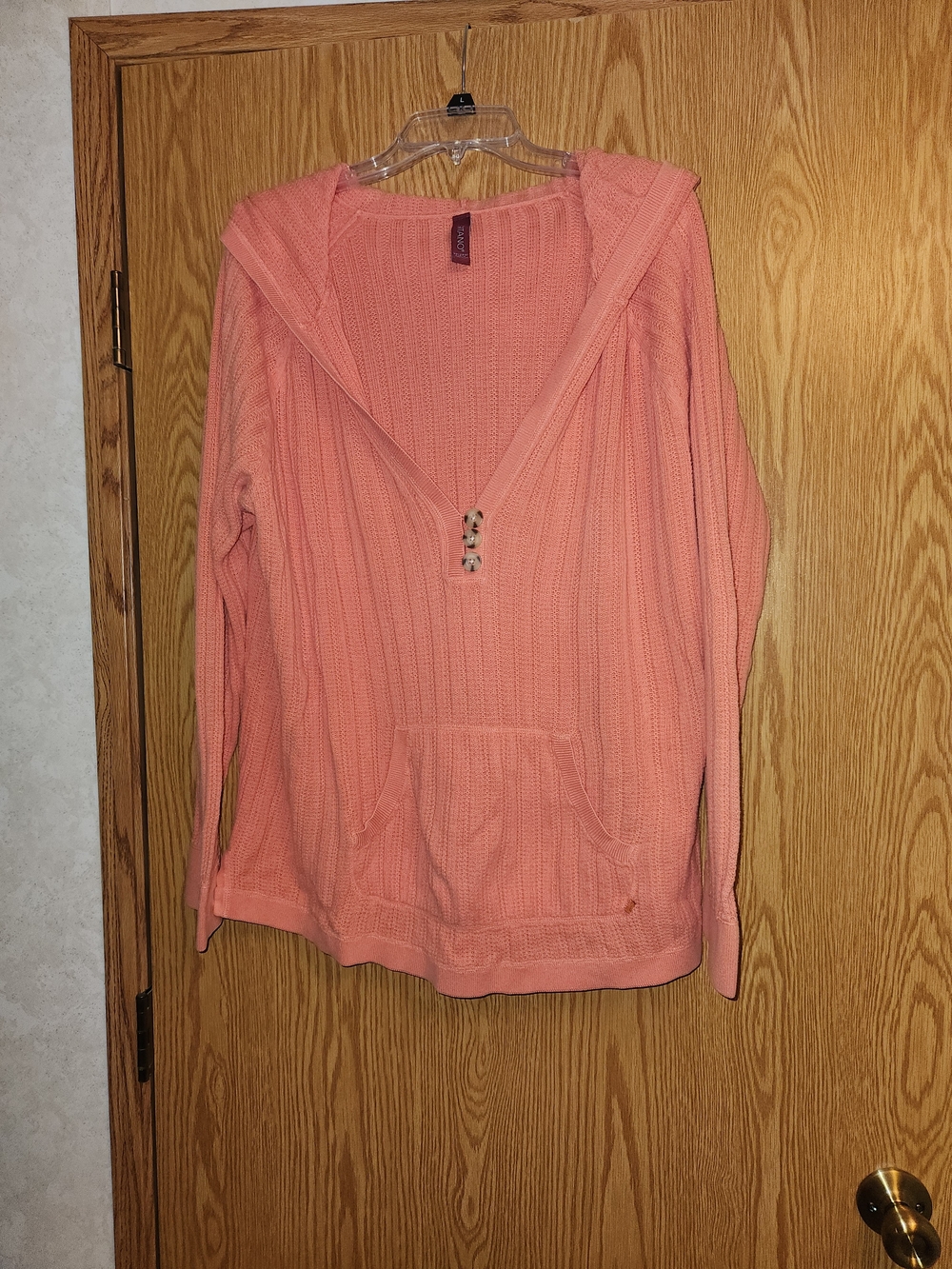 5Gitano Coral Pink Sweater Knitted Hoodie